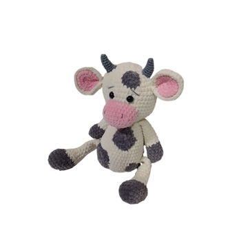 Peluche vaca lana chenille hecha a mano a ganchillo (amigurumi). - Imagen 2