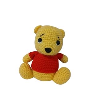 Peluche winnie pooh hecho a mano a ganchillo (amigurumi). - Imagen 1