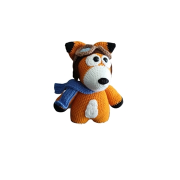Peluche zorro aviador hecho a mano a ganchillo (amigurumi). - Imagen 2