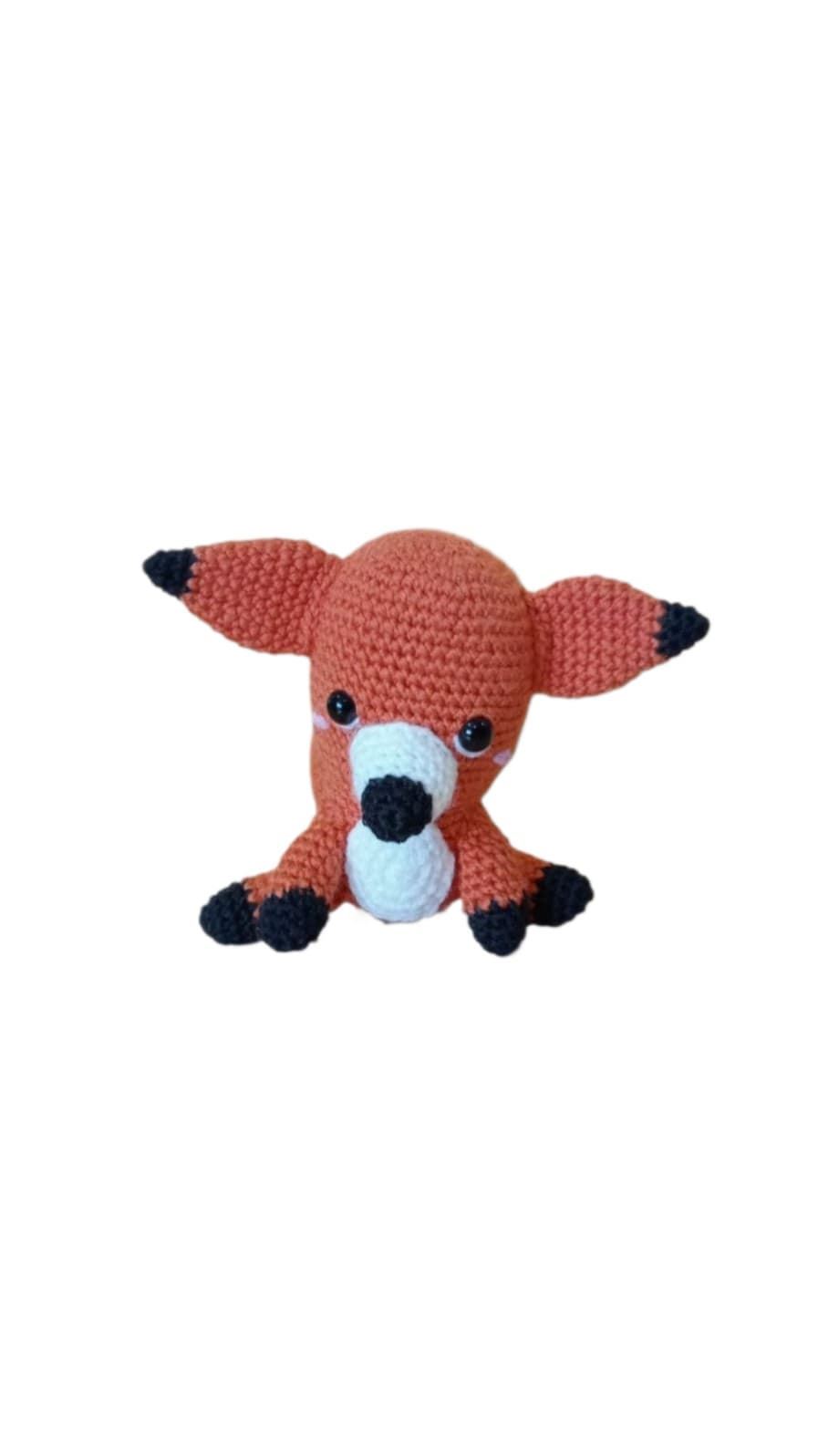Peluche zorro hecho a mano a ganchillo (amigurumi). - Imagen 1