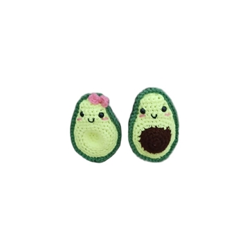Peluches pareja aguacate amigurumi hecha a mano a ganchillo. - Imagen 1