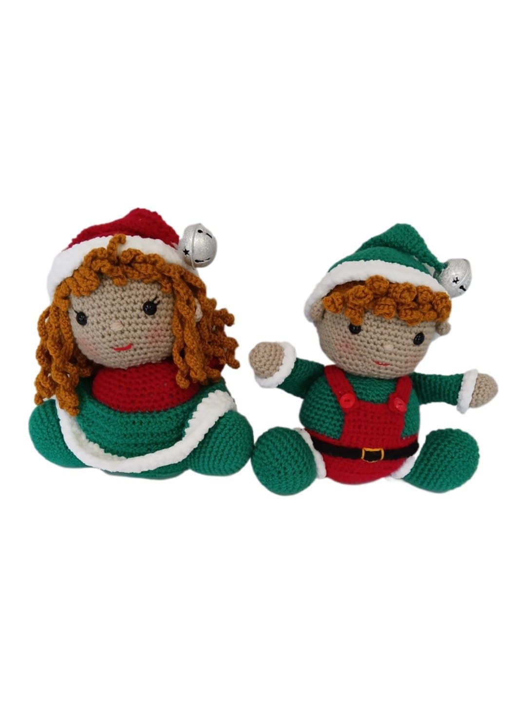Peluches pareja duendes navideño-navidad hecho a mano a ganchillo (amigurumi). - Imagen 1