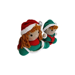 Peluches pareja duendes navideño-navidad hecho a mano a ganchillo (amigurumi). - Imagen 2