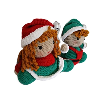 Peluches pareja duendes navideño-navidad hecho a mano a ganchillo (amigurumi). - Imagen 2