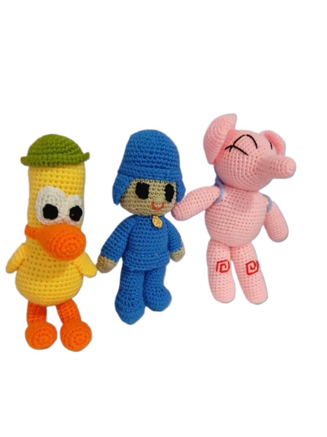 Peluches pato, elly y pocoyo hecho a mano a ganchillo (amigurumi). - Imagen 1