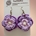 Pendientes flor tres tonos lilas - Imagen 1