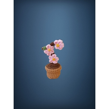 Planta 3 flores rosas hecha a mano a ganchillo (amigurumi). - Imagen 1