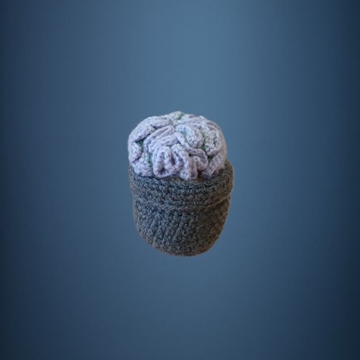 Planta cactus ondulado lila hecho a mano a ganchillo (amigurumi). - Imagen 1