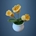 Planta con tarro blanco 3 flores amarillo hecha a mano a ganchillo (amigurumi). - Imagen 1