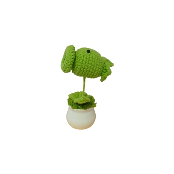 Planta con tarro blanco lanza guisantes plantas contra zombies hecha a mano a ganchillo (amigurumi). - Imagen 1