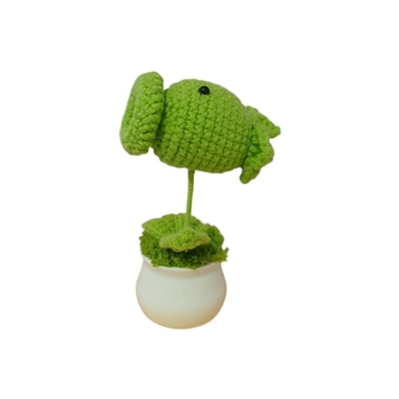Planta con tarro blanco lanza guisantes plantas contra zombies hecha a mano a ganchillo (amigurumi). - Imagen 1
