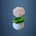 Planta con tarro blanco rosa rosa clarito hecha a mano a ganchillo (amigurumi). - Imagen 1