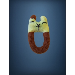 Sonajero gato amarillo hecho a mano a ganchillo (amigurumi) - Imagen 2